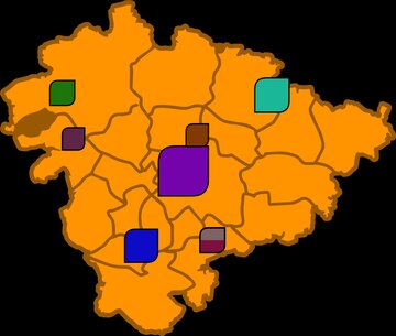 KRH Standorte auf Regionskarte