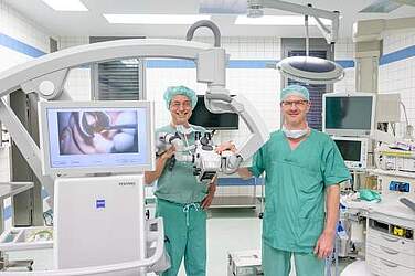 Spezialisten für den Zungennerv-Stimulator: Prof. Dr. Dr. Hans-Jürgen Welkoborsky und Dr. Hartmut Möbius.