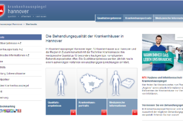Screenshot von www.krankenhausspiegel-hannover.de