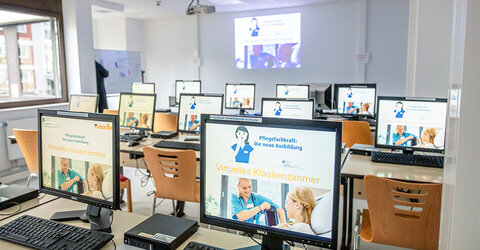 Das virtuelle Klassenzimmer der KRH Akademie ist bereit für den Start.