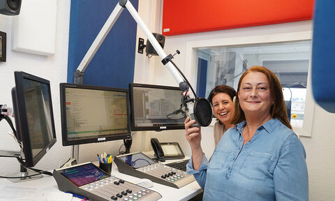 Im Studio von Radio Hannover.