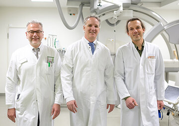 Die führenden Herzspezialisten des KRH (v. l.): Prof. Dr. Andreas Franke, Prof. Dr. Marc Merx und Dr. Bernhard Vieregge.