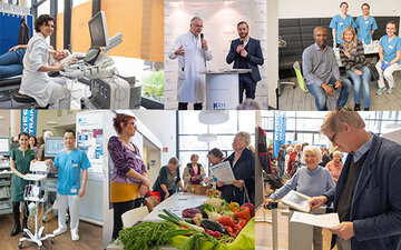 Bestens gelaunt trotz Wartezeit: Im KRH Klinikum Siloah informieren die Mitarbeiterinnen und Mitarbeiter am vergangenen Samstag rund um Gesundheitsthemen.